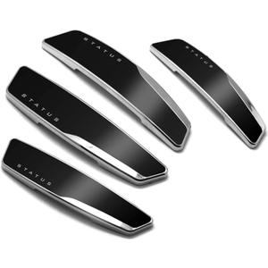 4 Pcs Status High Glossy Slim Door Edge Guards Bumper Protector Trim Guard Sticker Molding Black Color for Motors Auto Vehicle