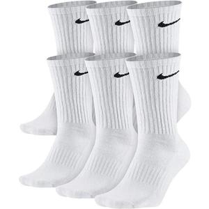 NIKE Performance Cushion Crew Socks with Bag (6 Pairs) (White, M)