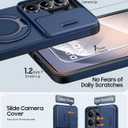 JAME for Samsung Galaxy S26 Ultra Case, Ring Holder Stand Kickstand, Slide Camera Cover with Screen Protector, Dual-Layer Shockproof Protective Magnetic Accessory Friendly S26 Ultra Phone Case, Blue
