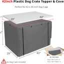 Rockever Dog Crate Cover with Tabletop for 42 Inch Dog Cage, Heavy Duty Dog Kennel Cover, Waterproof UV-Resistant Polyester Pet Kennel Cover (Crate Not Include)