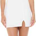 Stylish FABRIC Women's Sleeveless Mini Cocktail Dress, Square Neck Bodycon Sexy Going Out Party, Trendy Spring Summer 2024 (White, S)