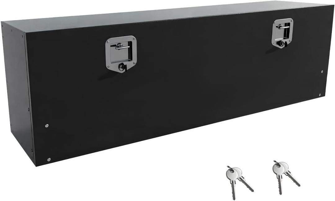 Truck Tool Box W/Compression Latch and Keys,60 x 18 x 18 Inch,Truck Toolbox For Storage & Organization, Heavy-Duty Truck Bed Tool Box (Black)