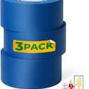 XFasten Blue Painters Tape 3 Inch Wide x 180 Feet Bulk (3-Pack, 540ft Total) Wall Safe UV-Resistant Blue Masking Tape 3 Inch Wide for Indoor and Outdoor Walls, Painting, Wood, Automotive