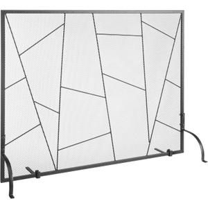 VEVOR Fireplace Screen Single Panel, Sturdy Iron Mesh Fireplace Screen, 35.6"(L) x28.4(H) Spark Guard Cover,Simple Installation,Free Standing Fire Fence Grate for Living Room Home Decor Modern
