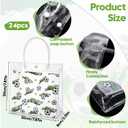 Lyksgir 24 Pcs Soccer Gift Bags Bulk, Soccer Clear Goodie Bag with Handles, Sport Party Favor Bag, PVC Reusable Sport Themed Treat Bags for Team Snack Birthday Gifts, 8x8x3.15''