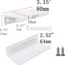 10Pcs 3.15" Back Mount Finger Pull,Cabinet Handles Closet Door Finger Pulls,Hole Dia.2.52"/64,White