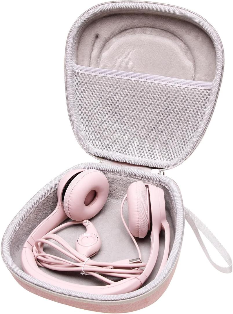 Headset Headphone Case Compatible with Logitech H390, H430, H570e, Zone 300, Zone 301 or JLab Go Work, JIAMQISHI, EAGLEND Headset, Pink(Case Only)