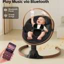 Baby Swings for Infants, Electric Infant Swing with 5 Speed Modes, 5-Point Harness, 3 Timer Settings, Built-in Lullabies & Bluetooth, Portable Modern Swing for Indoor & Outdoor (Black)