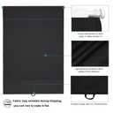 Changshade No Drill Roman Shades Cordless Blinds Blackout for Indoor Windows, Room Darkening Black Out Tension Rod No Hardware No Tools Inside Mount, Shade Size 35 Inches Wide 64 Inches High, Black