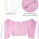 SZIVYSHI Corset Tops for Women, Bustier Shapewear Lingerie, Lace Waist Push Up Bodysuit (Pink, S)
