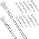 12 Pack Window Screen Plunger Latches with Caps, 5/32" x 1-1/2" Aluminum Window Screen Plunger Pins Retainer Pins Secure Windows Screens in Place