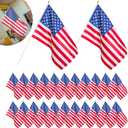 Newwiee 24 Pcs Classroom American Flag for Schools 2 x 3ft USA Classroom Fade Resistant Large American Flag with Pole for Back to School Indoor Wall Office House First Day of School Supplies