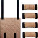 Bunk Bed Ladder Pads 4 Pack - Extra Thick Soft Ladder Covers for Feet Pain Relief, Non-Slip Quilted Padding with Strong Fastener Straps, Ideal for Dorm, Kids Room, RV Ladder (Brown, 10"x10")