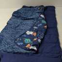 MWMWMW Space Toddler Nap Mat, Kids Sleeping Mat with Removable Pillow & Soft Minky Blanket, Kids Sleeping Bag for Daycare, Preschool & Travel (23 x 51)