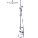 SR SUN RISE 10 Inch Shower System with Tub Spout 3 Function Rain Shower Head and Hand Shower, Shower Tub Faucets Sets Complete Slide Bar Shower Fixtures Valve Include, Polished Chrome