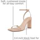 CELLENZ Strappy Women High Heels: Sexy Wide Heeled for Women Dressy - Nude Heel Prom Comfortable - Wedding Sandals Shoes Size 10