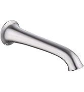 Enga Bright Gold Tub Spout, 8inch Extra Long Bathtub Faucet Wall Mount Brass Non Diverter Tub Filler, Silver