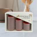 Handmade Candle pillar candles set of 3, 2 inches wide 2 inches high 3 inches, Red