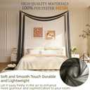 2 Panel Black Canopy Bed Curtains for Queen/King Bed Frame 37.4" W x 236" L