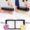 Vegetable Chopper, 4 in 1 Veggie Chopper, Multi-functional Salad Chopper, Mandoline Slicer, Onion Chopper, Food Chopper with Container and Lid (Black) (2 Blades)