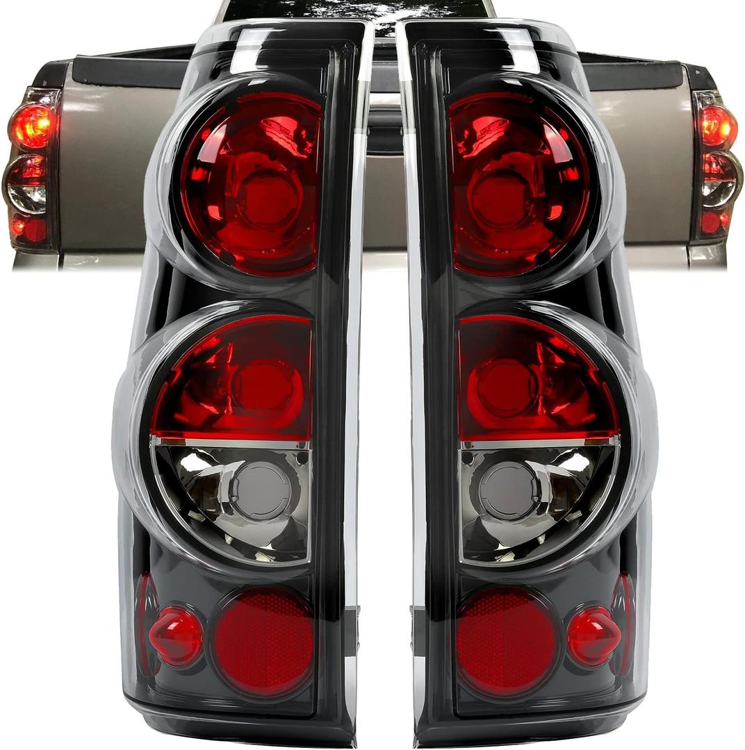 HECASA Taillight Tail Lights Pair Compatible with 1999-2007 Chevy Silverado 1500 2500 3500 Classic 1999-2003 GMC Sierra 1500 2500 3500 Clear Lens Taillight Brake Turn Signal Lamp (1 Pair, Clear Lens & Black Housing)