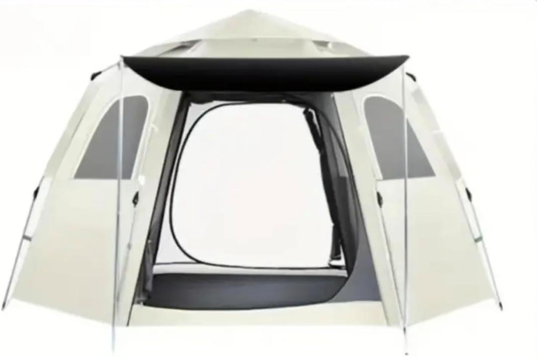 Waterproof Camping Tent for 2 People with Sun Protection, Easy Set-Up, 2 Doors, 4 Windows, and 6-Sided Ventilation, Hexagonal