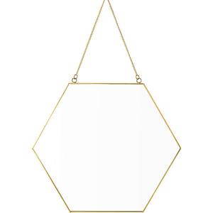 Dahey Gold Hexagon Mirror Wall Decor Small Decorative Mirror Hanging Mirrors for Wall Home Bathroom Bedroom Living Room Dorm College Office, 11.81"X10.24", Small, Gold