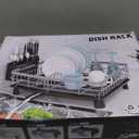 MOUKABAL Dish Drying Rack, Dish Rack, Large Dish Racks for Kitchen Counter, Drying Rack Kitchen with Removable Utensil Holder, Drainboard 16.9" x 12.9" x 5.9"(White)