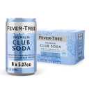 Fever-Tree Club Soda Premium Zero Calorie Mixer for Cocktails and Mocktails, 5.1 fl oz Cans, Pack of 8 Naturally Sourced, Non-GMO (EXP 09/11/26)