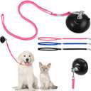 Frienda 4 Pieces Dog Bathing Tether with Suction Cup Pet Dog Grooming Tub Restraint Loops and Adjustable Cat Fixed Safety Rope for Pet Shower Bathing Grooming(Blue Black Pink)