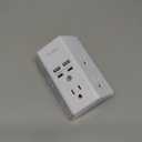 1 Ft Flat Plug Extension Cord, HANYCONY Power Strip with 4 USB Ports(2 USB C), 4 Widely Outlets Extender, Wall Mount, Desk Charging Station for Office, Travel and Cruise Ship Essentials (White)