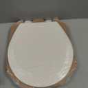 Bemis 500EC Durable Wood Toilet Seat with Easy Clean Hinges, Made in USA, Round, Biscuit
