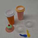 Slushie Cup, 2 Pack Slushy Maker Cups, DIY Magic Squeeze Cups for Juice Milk Yogurt Ice Cream Make, Portable Double Layer Smoothie Cup with Lid & Straw for Kids Friends Family (Orange+Pink)