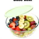 4.7 Qt Extra Large Glass Mixing Bowls, Clear Glass Bowl with Lid, Big Salad Bowl for Salad Fruit Bread Storage