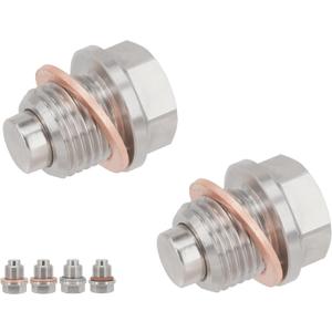 2PCS Stainless Steel Magnetic Hex Front Differential Oil Fill/Drain Plug fits Polaris Ace General Rzr Ranger Scrambler Sportsman Magnum ATV UTV Side By Side. Replace 2203739 2203738 DP018