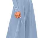 PRETTYGARDEN Cocktail Dresses for Women 2026 Elegant Classy Fall Long Sleeve Midi A Line Flowy Modest Winter Party Dress, Light Blue, X-Large