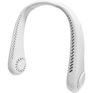 Portable Neck fan Adjustable Stretchable Neck Fans that Blow Cool Air Hand Free Rechargeable Portable Fan for Outdoor Sport Travel Gift for Women Men (White)
