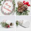 Artificial Christmas 3-Piece Set Flocked with Mixed Xmas Decorations Ceramic White Bottles