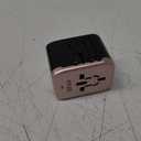 Universal International Power Travel Plug Adapter, 5 in 1 European Travel Plug Adapter W/ 3.5A 2xUSB-A and 2xUSB C Wall Charger and Worldwide AC Outlet for Europe USA UK AUS(Rose Gold)