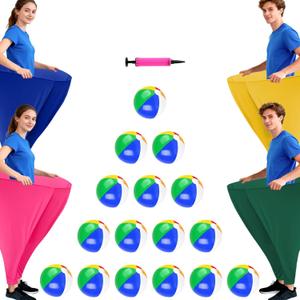 Granny Pants Yard Game Freaky Party Games Pants with Bouncy Balls and Air Pump Oversized Granny Pants Outdoor Game for Adults and Family Interactive Throwing Game for Group Gatherings