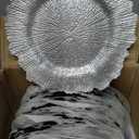 50 Pcs Silver Charger Plates 13" Round Charger Plates Bulk Reef Chargers for Dinner Plate Decorative Silver Plastic Chargers Plate for Wedding Party Event Baby Bridal Shower Dinner Table Decoration