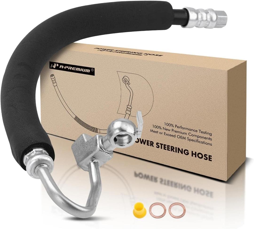 A-Premium Power Steering Pressure Hose Line Assembly Compatible with Infiniti G35 2003-2006 & Nissan 350Z 2003-2006, 3.5L Petrol, with Washer, From Pump