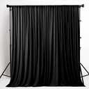 Black Backdrop Curtains for Wedding Parties, 10x10FT Wrinkle Free Photo Backdrop Curtains for Wedding Birthday Party Baby Shower, Fabric Drape with Rod Pockets 5ft x10ft, 2 Panels