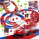 Ancitoy Spider Race Track Toy for Boys 4-6, Race Car Set with 2 Spider Cars, DIY Flexible Tracks Playset, Toddler STEM Building Toys for Girls, Christmas, Birthday Gift for Kids Ages 3+