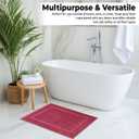 KAHAF COLLECTION Bath Mat Floor Towel Set - Absorbent Cotton Hotel Spa Shower/Bathtub Mats [Not a Bathroom Rug] (Burgandy, 2 Pack (16"x24"))