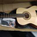 Pyle Beginner Acoustic Guitar Kit, 3/4 Junior Size All Wood Build Nylon String Instrument with Capo, Strap, Extra String Set, Gig Bag, Guitars for Beginners Adults Youth, 36" Natural Gloss