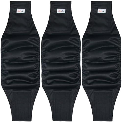 Grecle Reusable Dog Diapers 3Pcs, Premium Washable Belly Band for Male Dogs XLarge, High Absorbing Wraps for Incontinence, Excitable Urination and Training (Black, XL)