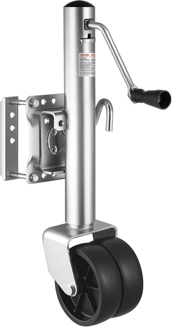 VEVOR 1500 lbs Trailer Jack with Wheel, Heavy Duty Swivel Boat Trailer Jack with PP Single Wheel & Ergonomic Handle, 12-inch Lift, Fit for RVs, Boats, Horse Trailers, Utility Trailers