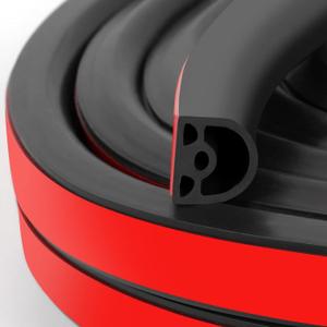 [New Upgrade] 19.7Ft Silicone Door Weather Stripping Door Seal Strip for Doors & Windows, Multi-Layer Soundproof Chamber Design, Self-Adhesive, Seal Large Gaps, Easy to Cut & Install (Black)