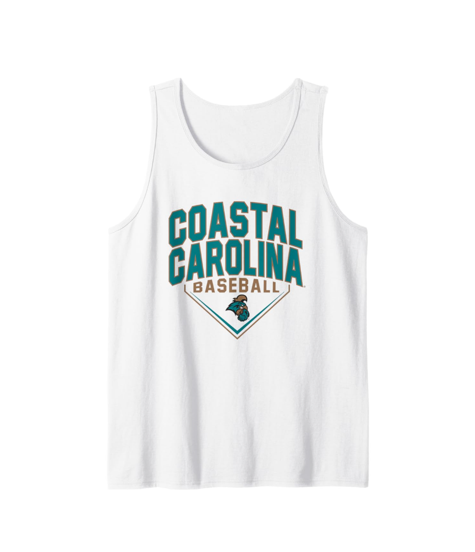 Coastal Carolina Chanticleers Baseball Bullpen White Tank Top S
